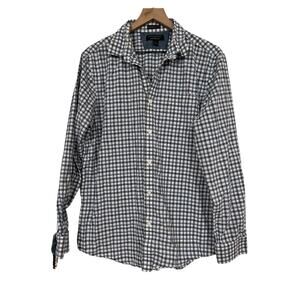 Banana Republic Factory Mens Standard Fit Soft Wash Checked Shirt Size Large